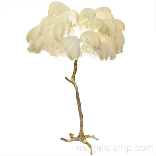 Lámpara de piso de plumas moderna decorada